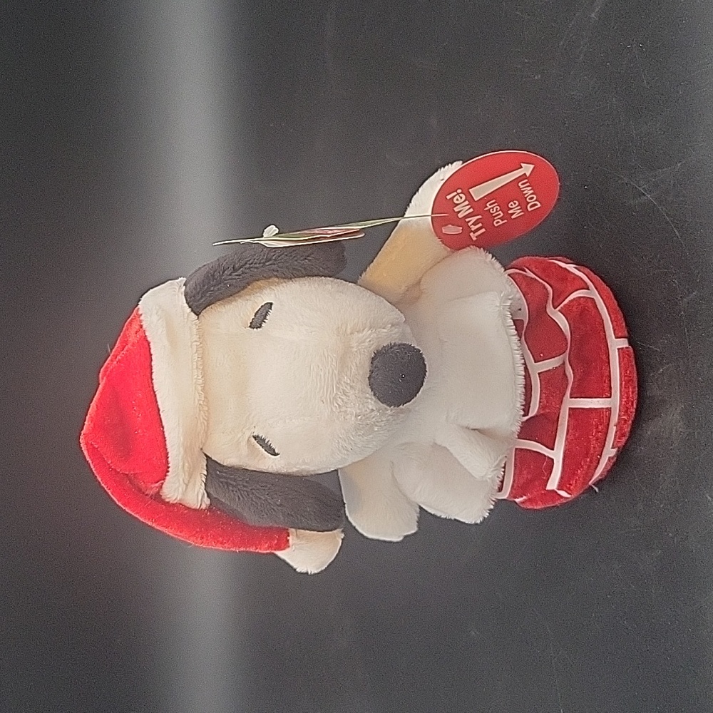 Musical Snoopy Santa Peanuts Christmas Plush Vintage Holiday Chimney NWT